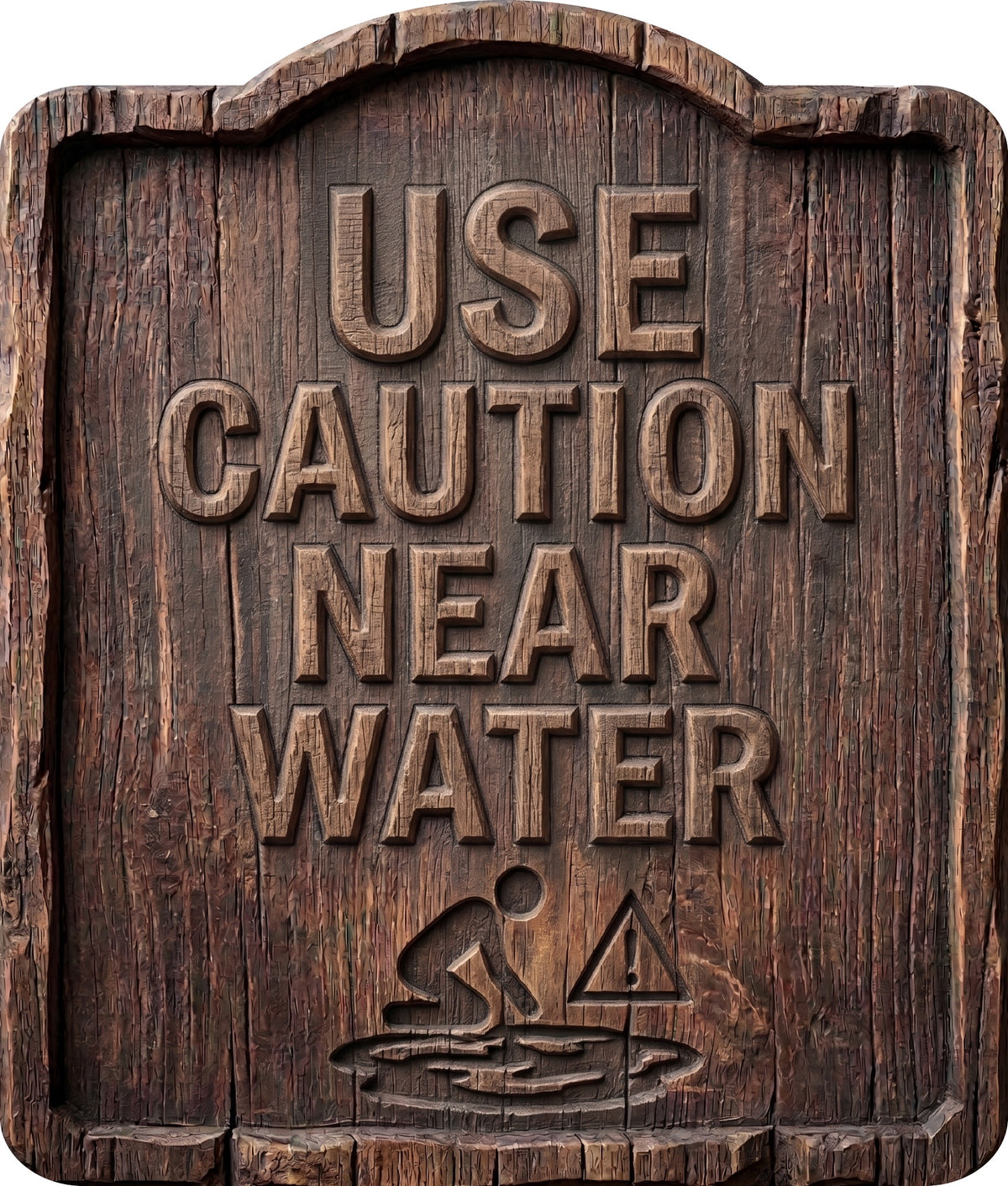 Use Caution Near Water Rustic Sign