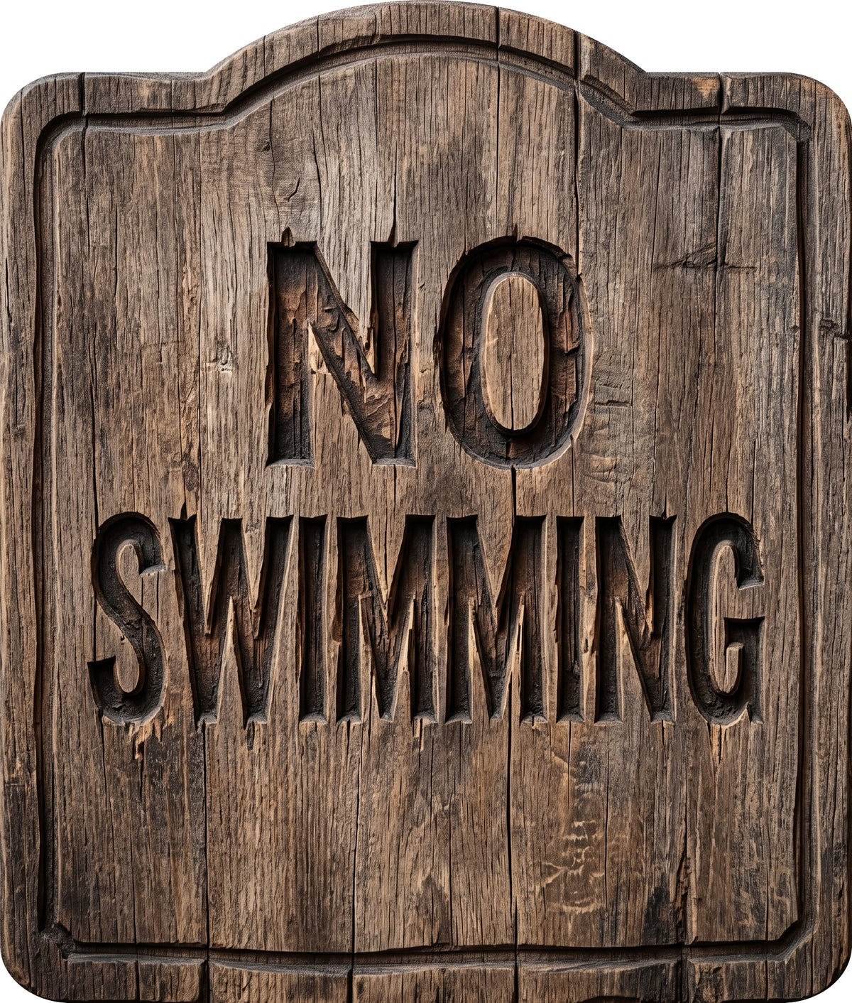 No Swimming Rustic Sign