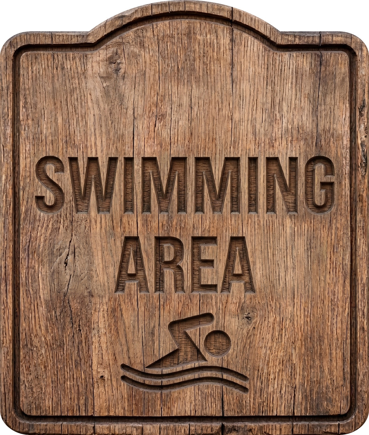 Swimming Area Rustic Sign