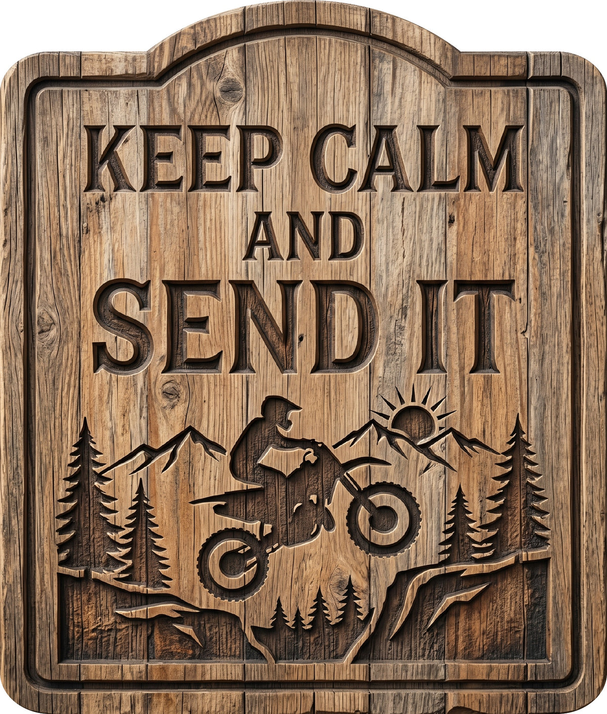 Keep Calm and Send It Rustic Sign