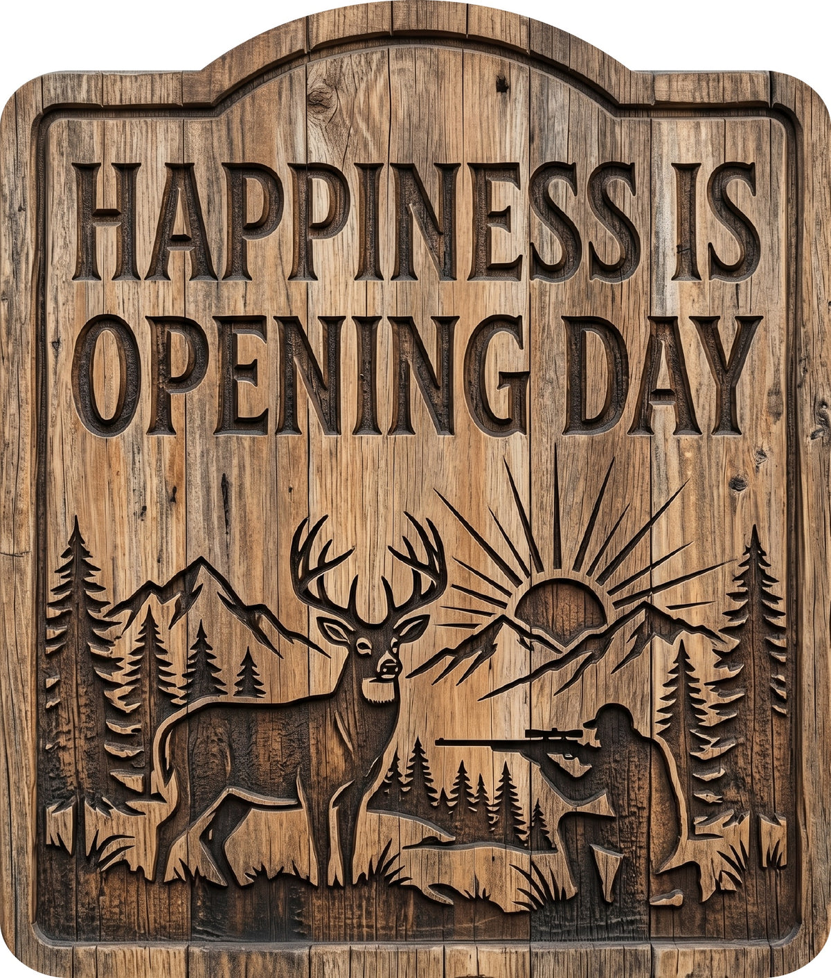 1. Happiness Is Opening Day Rustic Sign