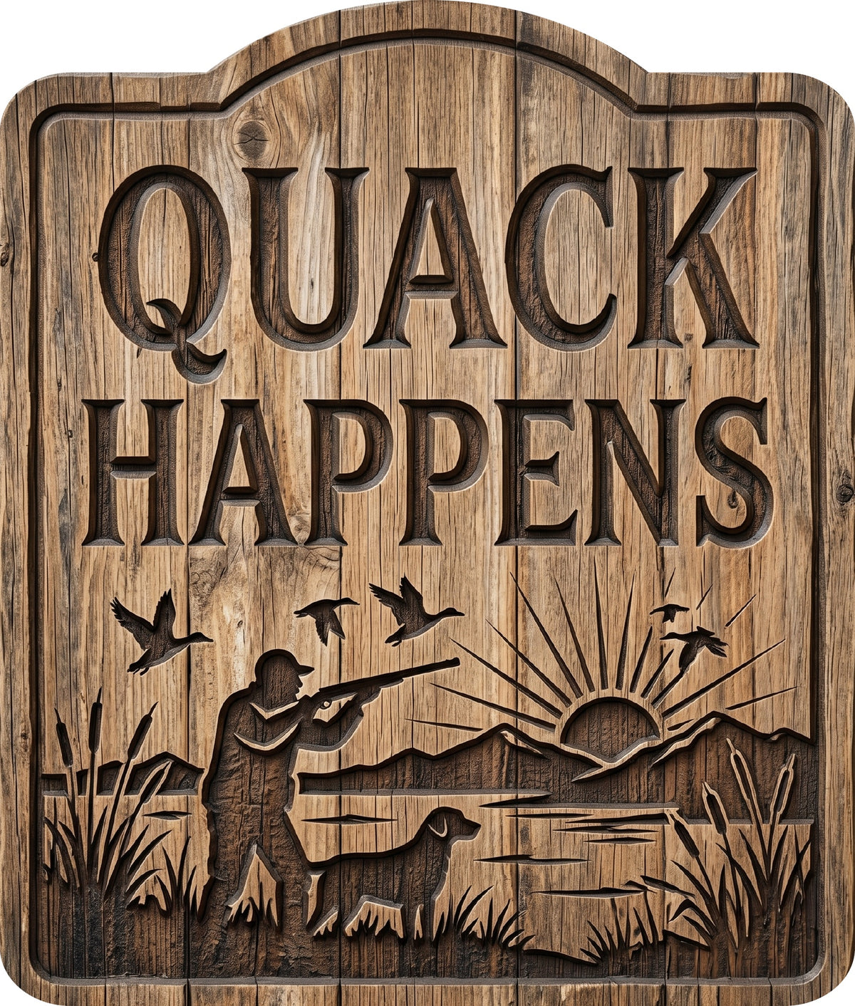 Quack Happens Rustic Sign 15x18