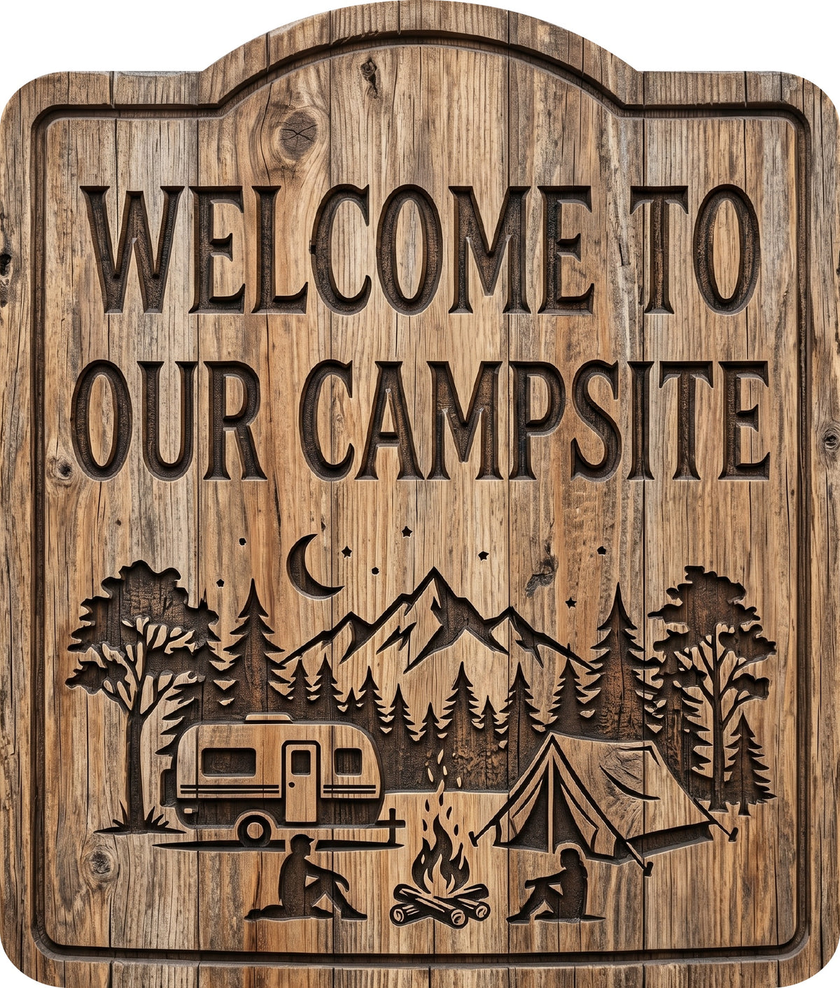 Welcome to Our Campsite Rustic Sign
