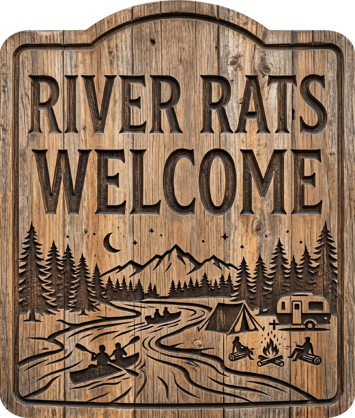 River Rats Welcome Rustic Sign