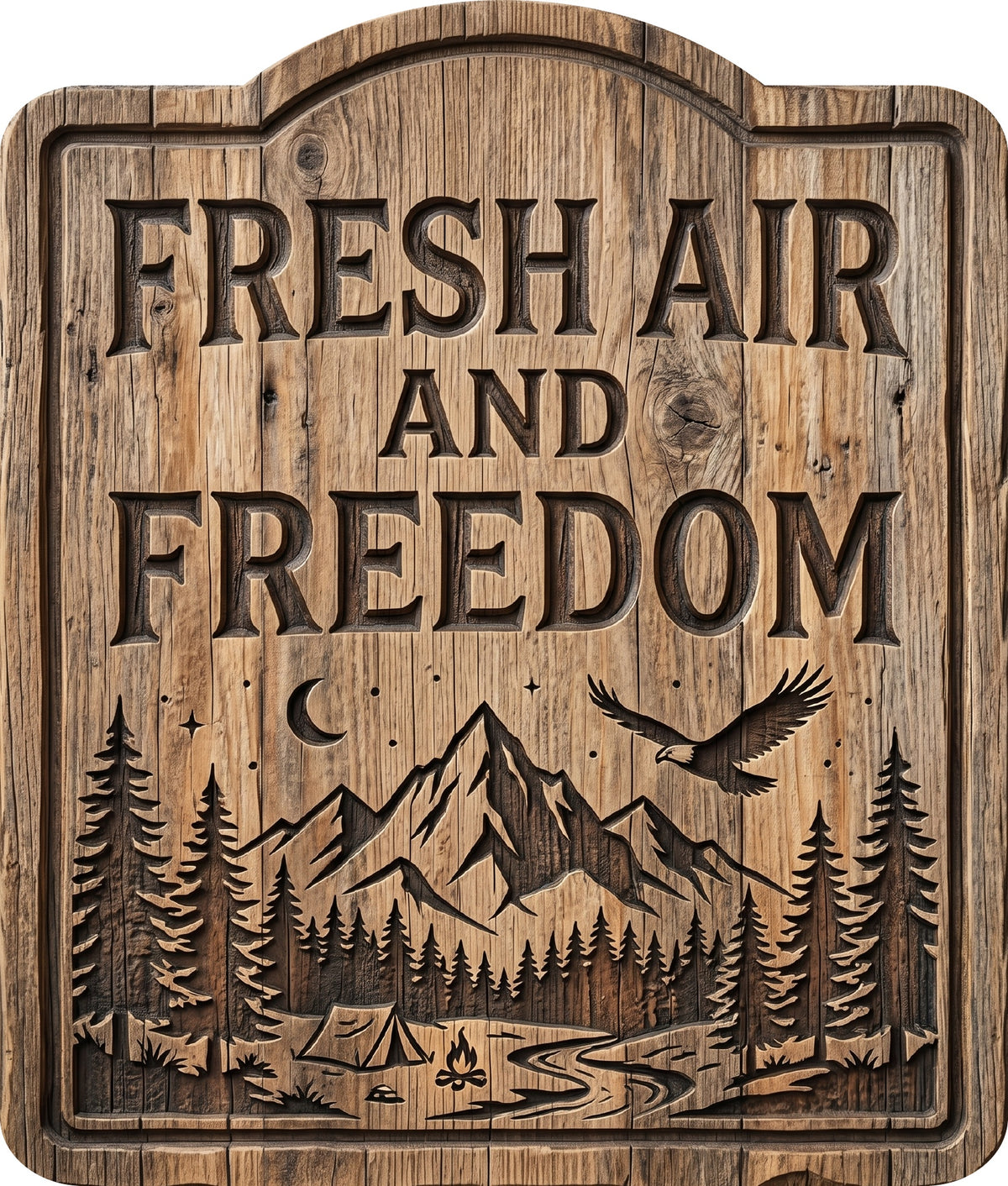 Fresh Air and Freedom Rustic Sign 15x18