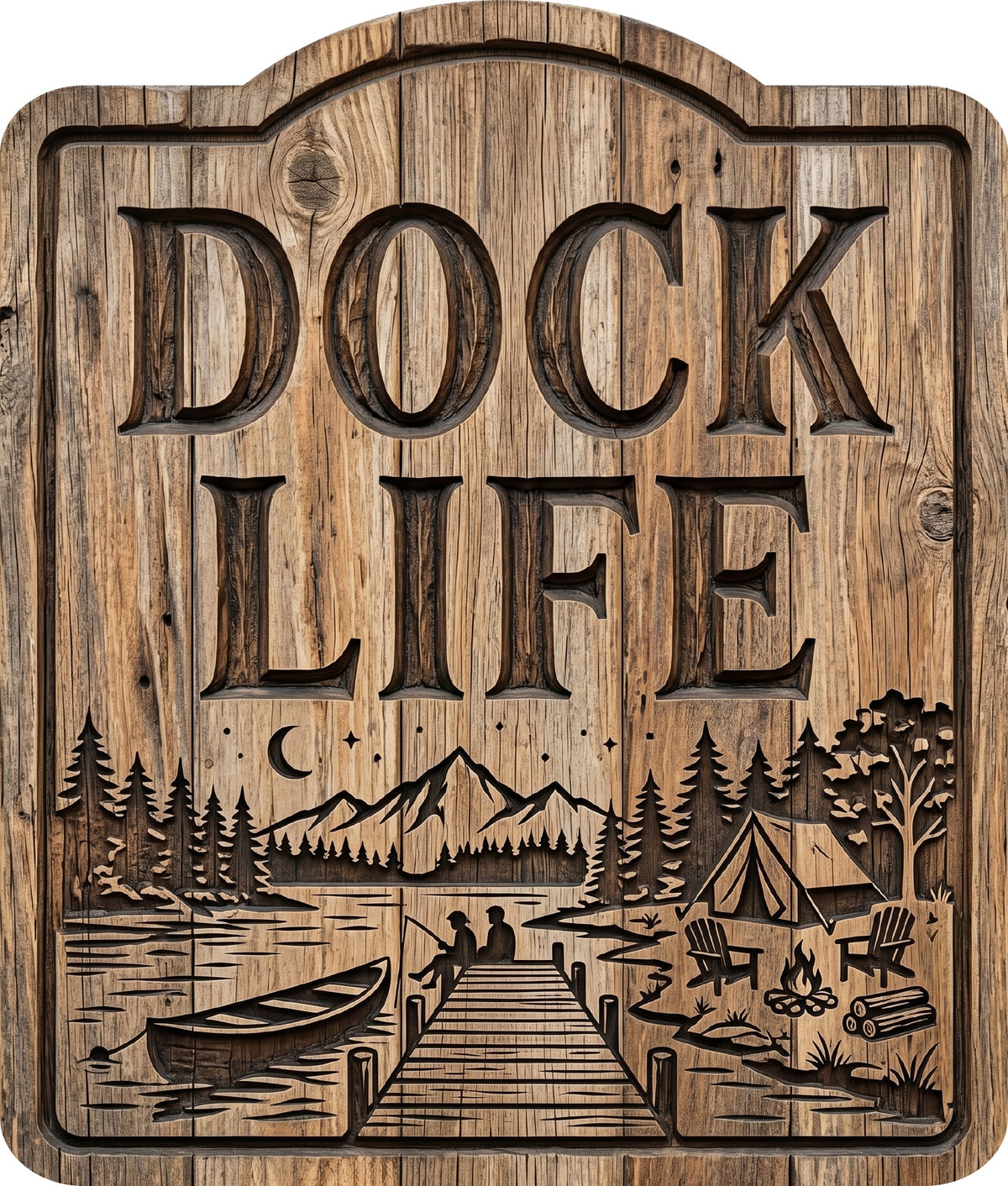 Dock Life Rustic Sign 15x18