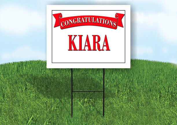 KIARA CONGRATULATIONS RED BANNER 18in x 24in Yard sign with Stand