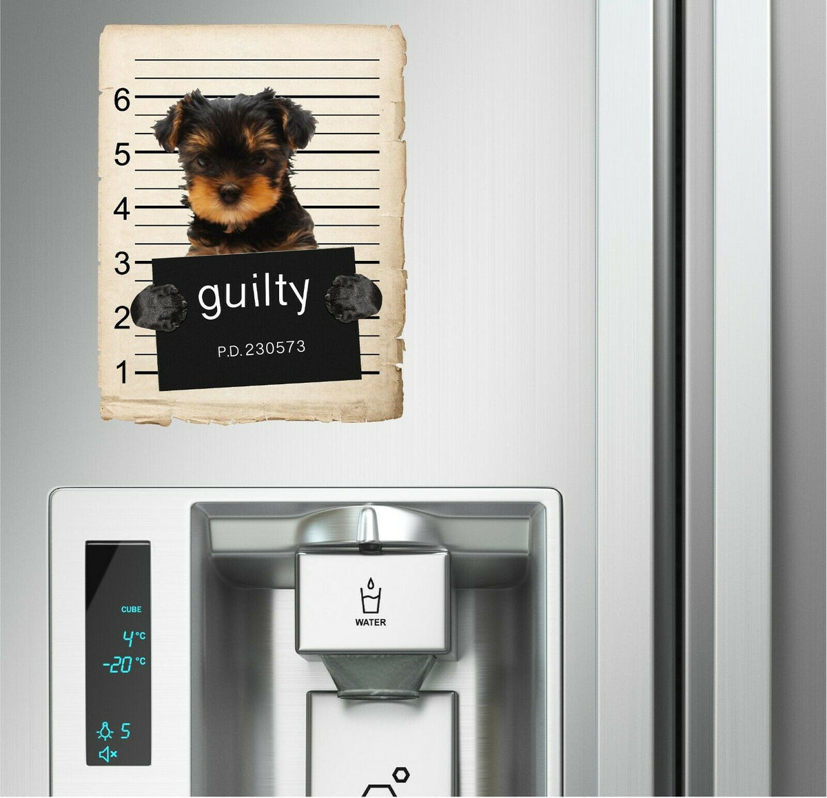 Yorkshire Terrier Mugshot Bad Dog Fridge refrigerator Car Magnet