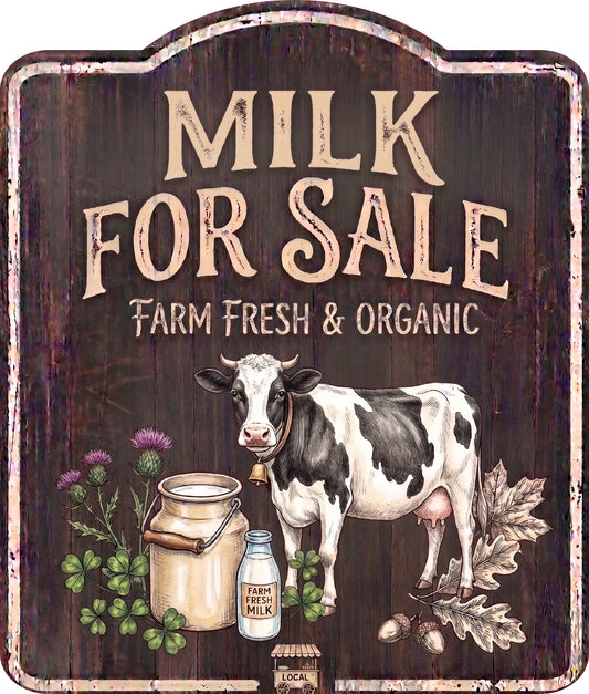 Milk for Sale Rustic Sign