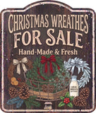 Christmas Wreathes for Sale Rustic Sign