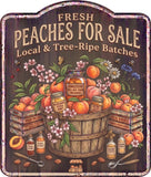 Fresh Peaches for Sale Rustic Sign