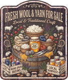 Fresh Wool & Yarn for Sale Rustic Sign