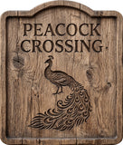 Peacock Crossing Rustic Sign
