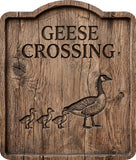 Geese Crossing Rustic Sign