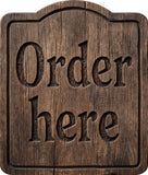 Order Here Rustic Sign