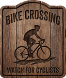 Bike Crossing Rustic Sign