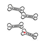 Yellow Labrador Dog Bone Magnet 4 Pack, 7 x 3 Inch Magnets