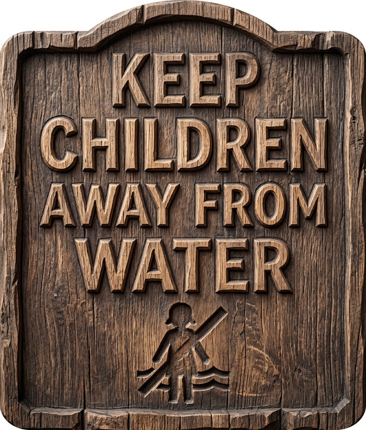 Keep Children Away from Water Rustic Sign