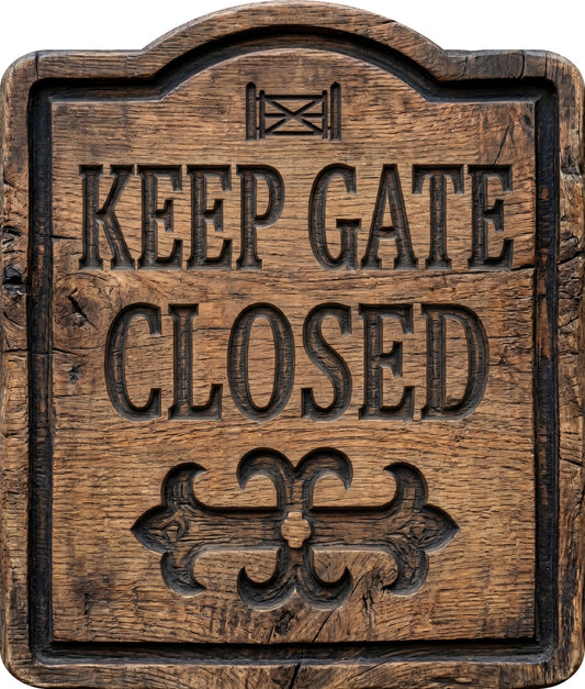 Keep Gate Closed Rustic Sign