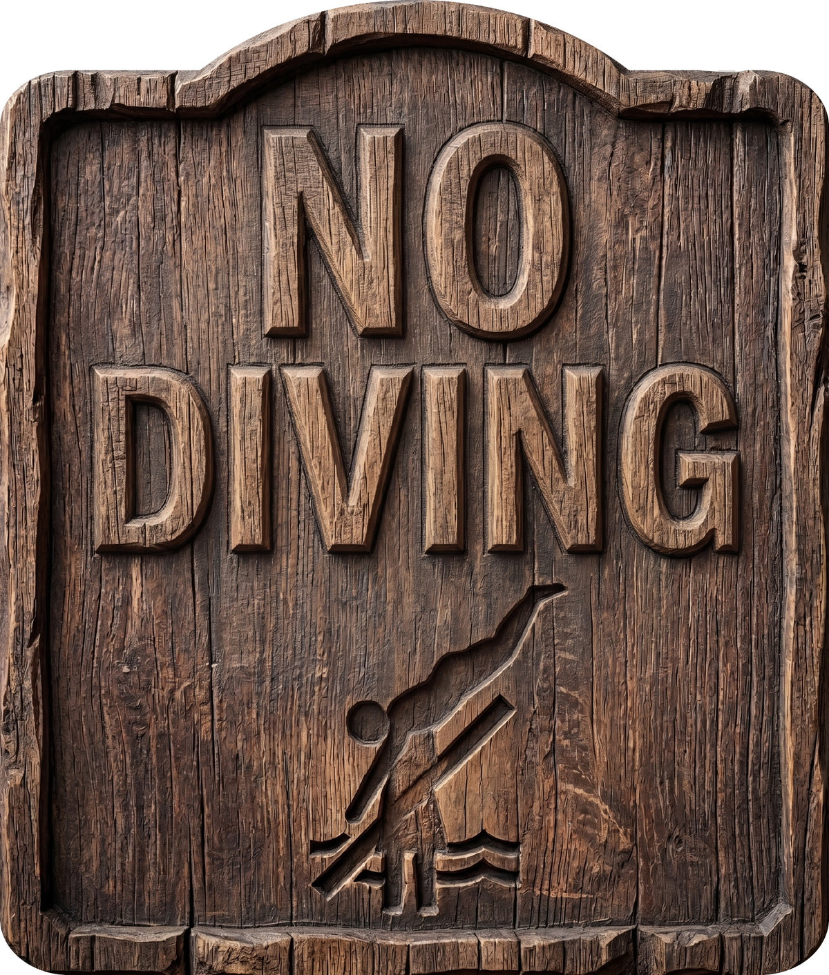 No Diving Rustic Sign