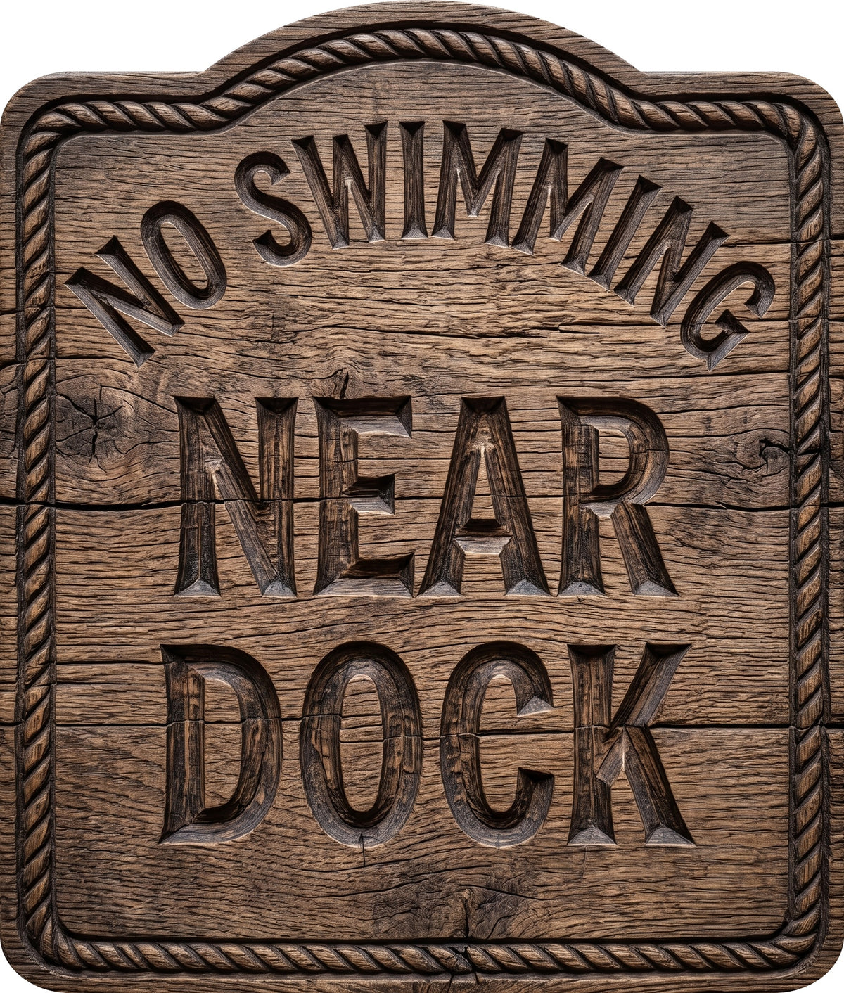 No Swimming Near Dock Rustic Sign