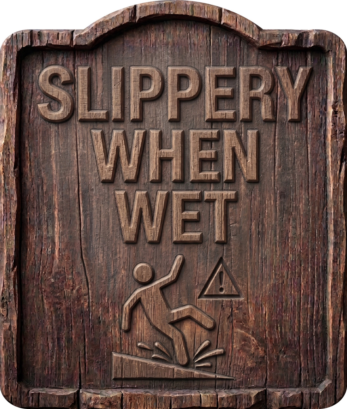 Slippery When Wet Rustic Sign