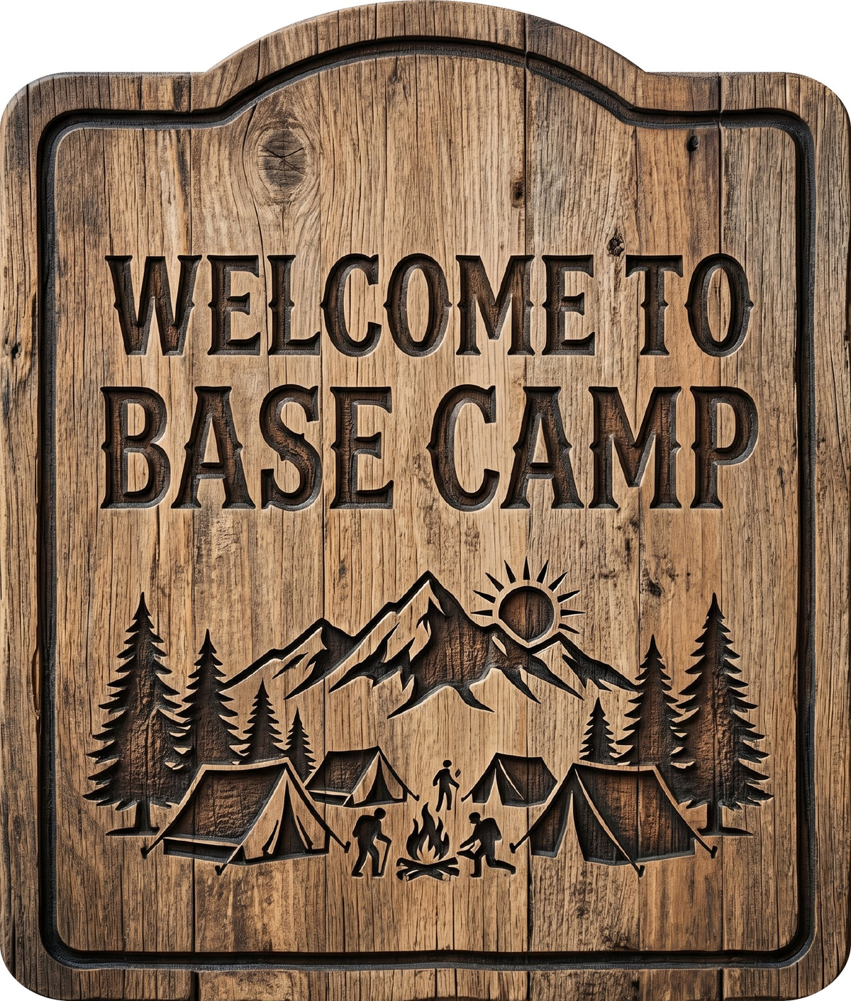 Welcome to Base Camp Rustic Sign