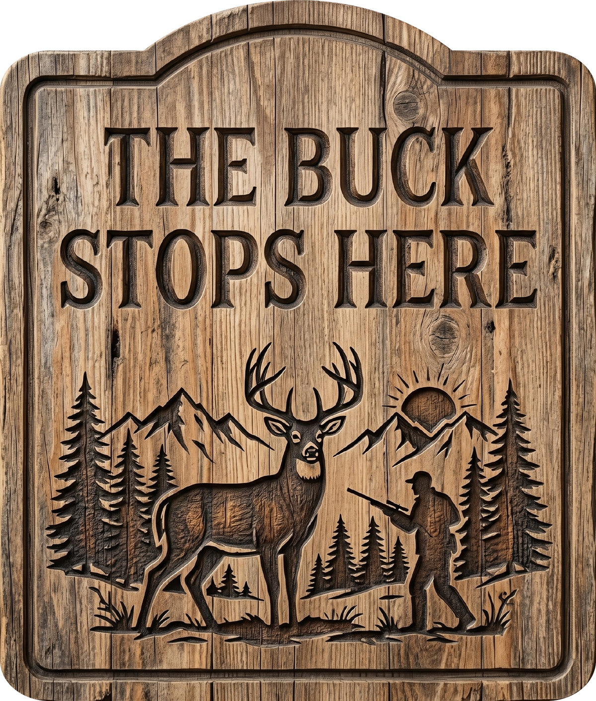 The Buck Stops Here Rustic Sign