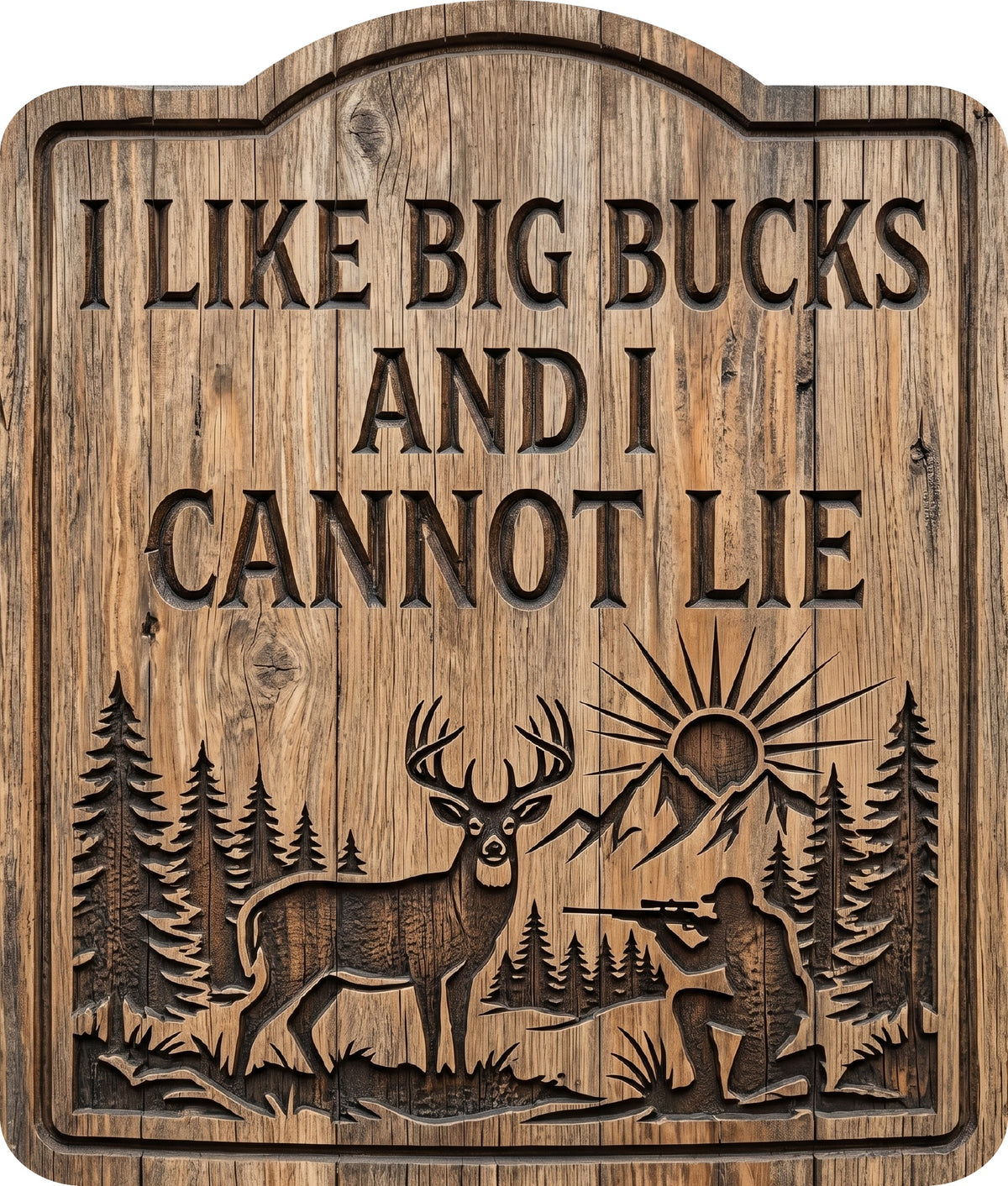 I Like Big Bucks and I Cannot Lie Rustic Sign