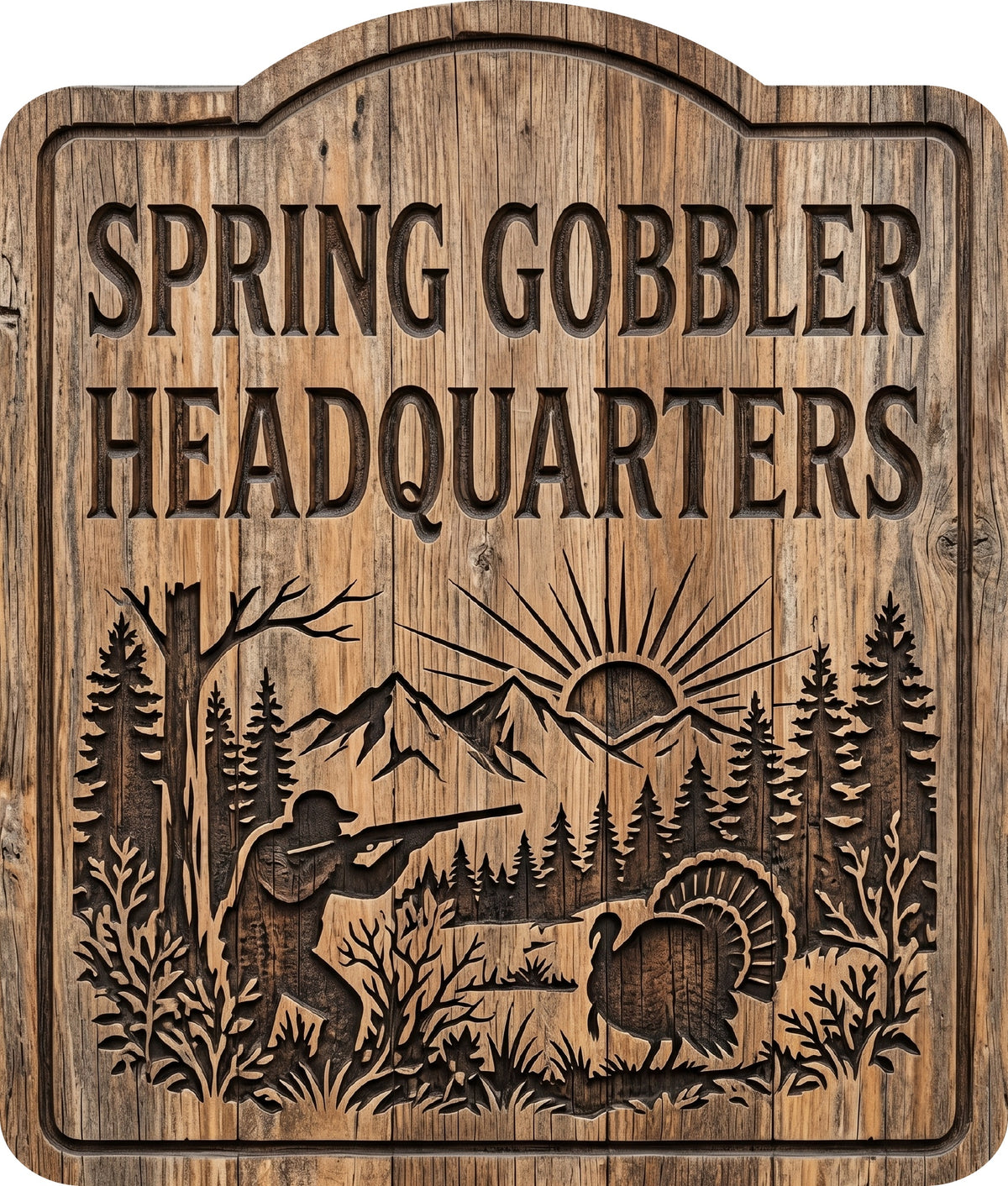 Spring Gobbler Headquarters Rustic Sign