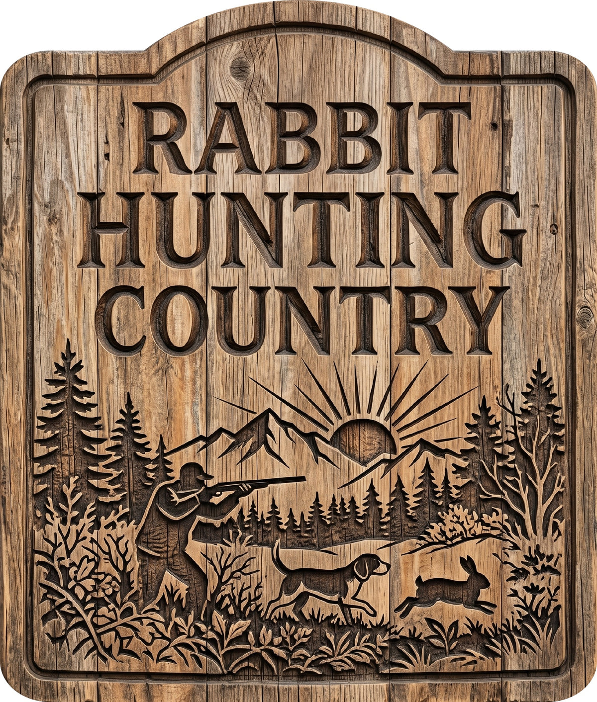 Rabbit Hunting Country Rustic Sign