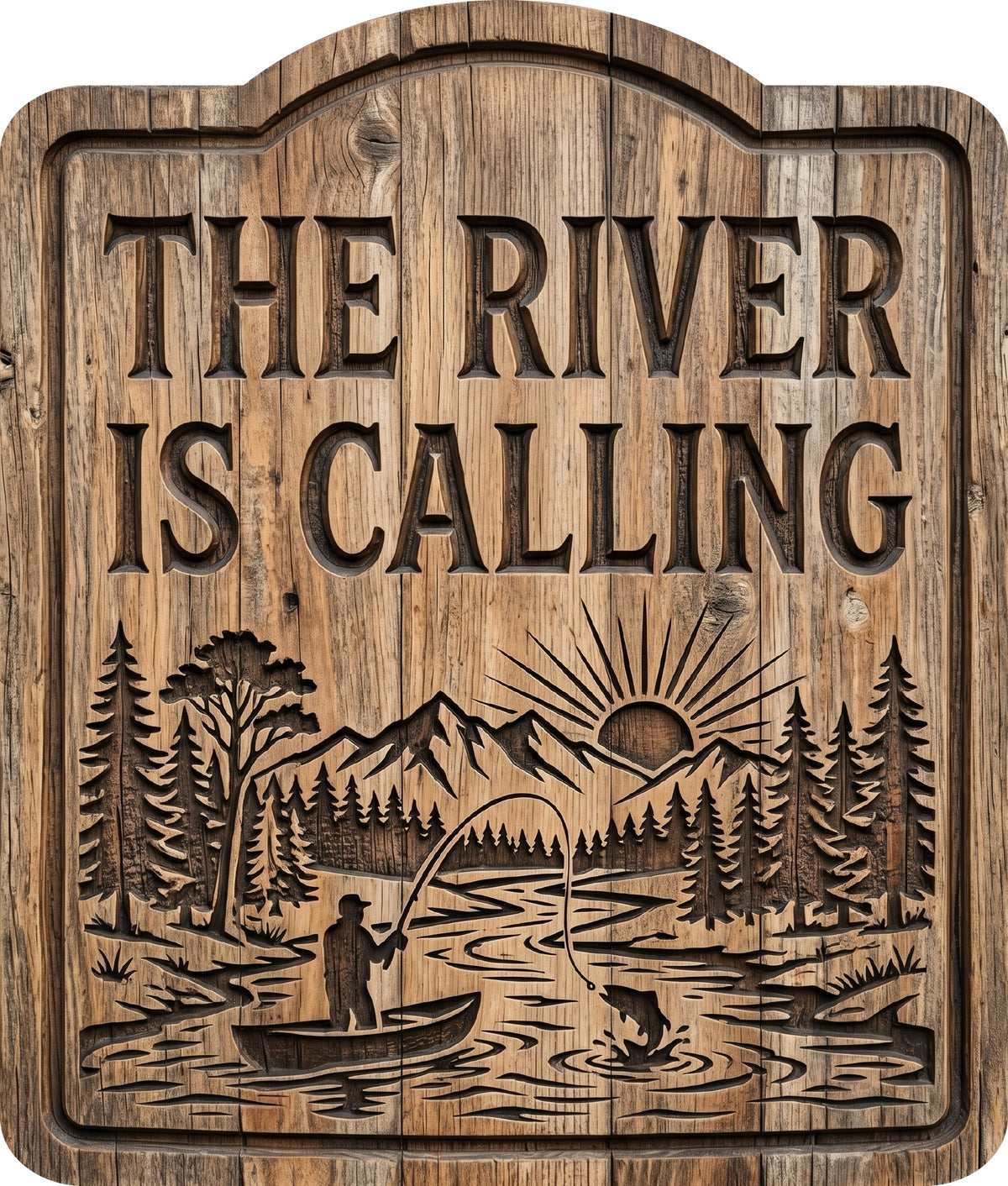 The River Is Calling Rustic Sign 20x24