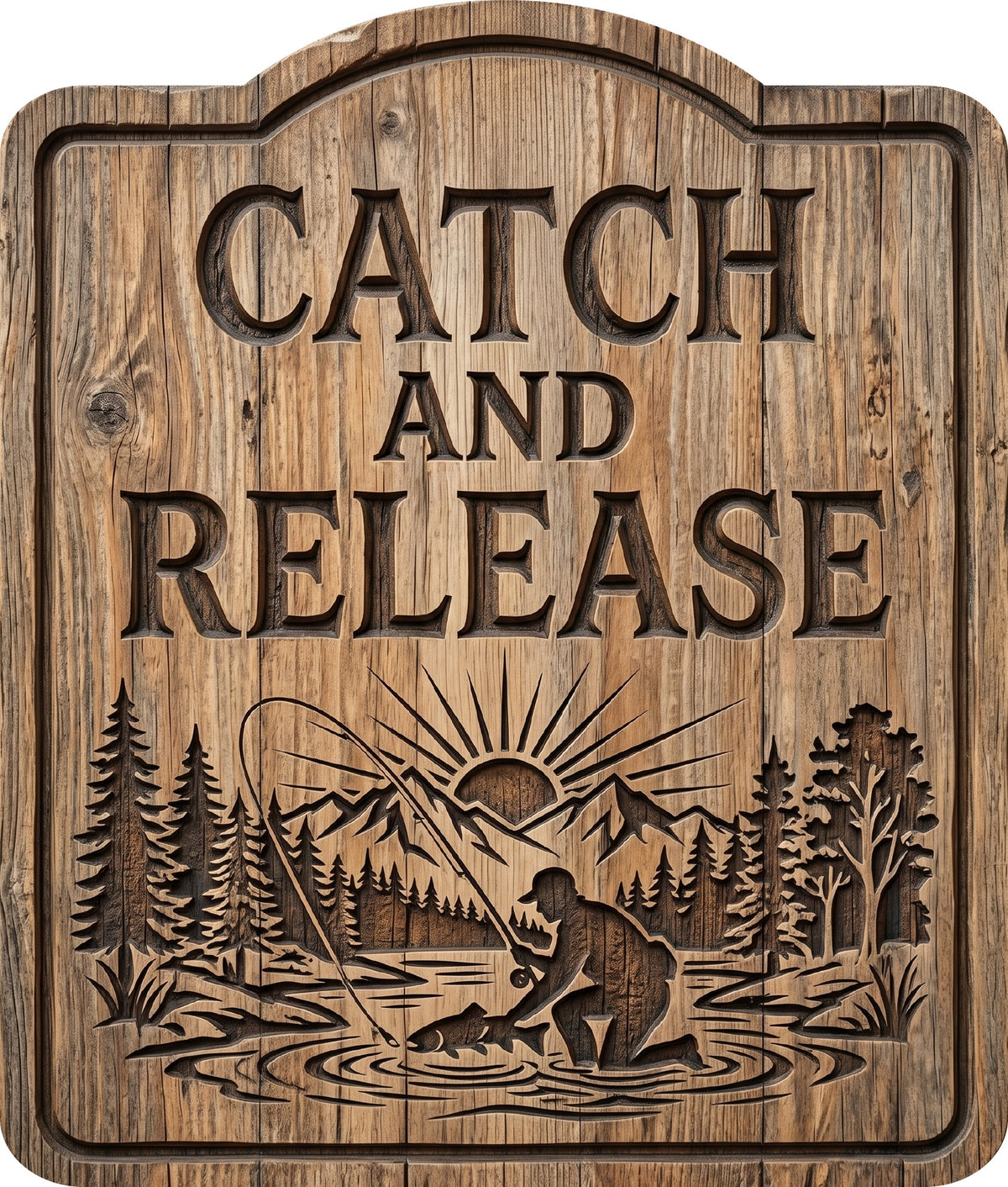 Catch and Release Fly Rustic Sign