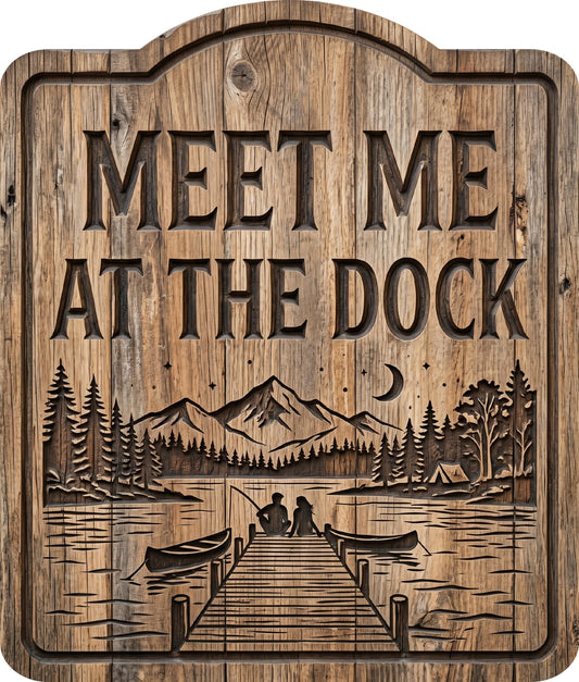 Meet Me at the Dock Rustic Sign