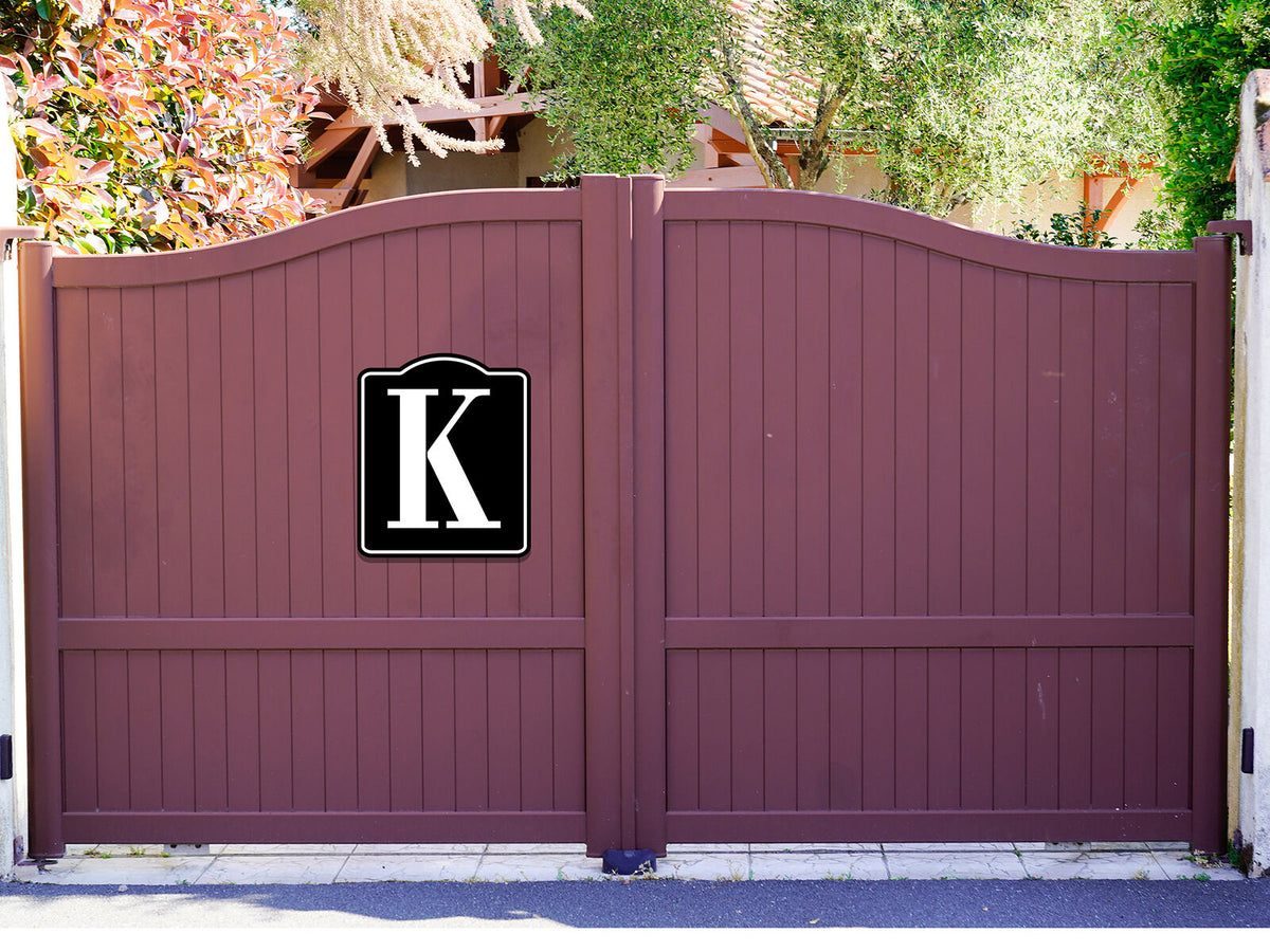 Letter K Bin Aisle Row Marker Label BLACK Aluminum Composite Sign