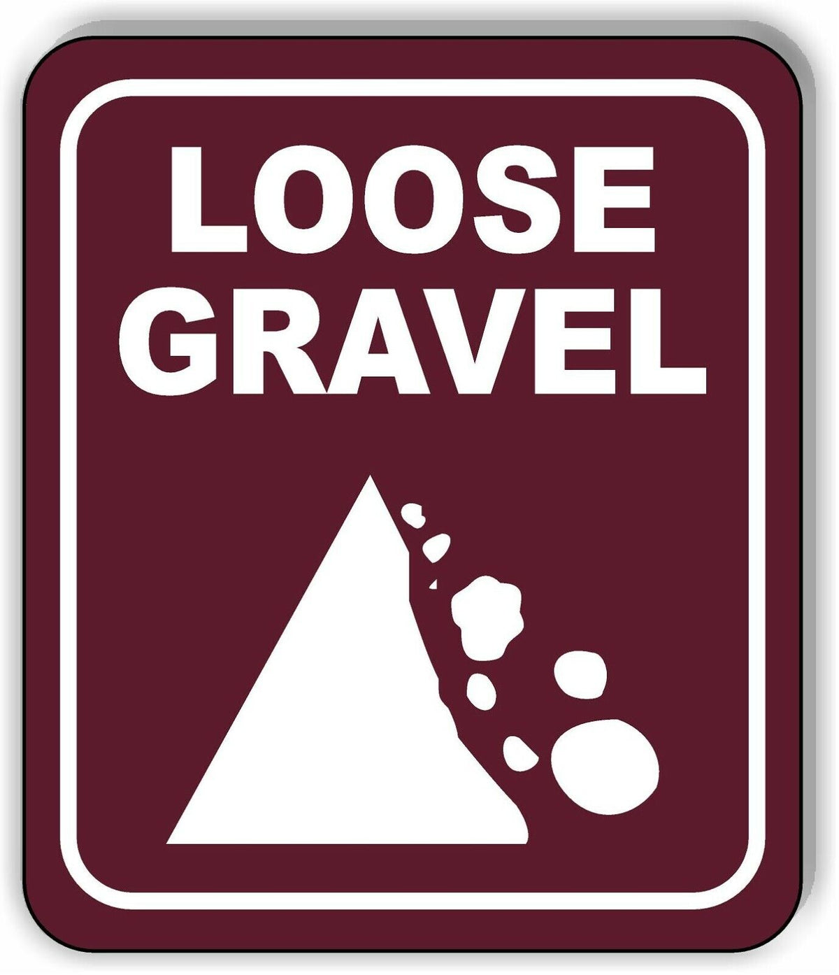 LOOSE GRAVEL GRAPHIC TRAIL CAMPING Metal Aluminum composite sign