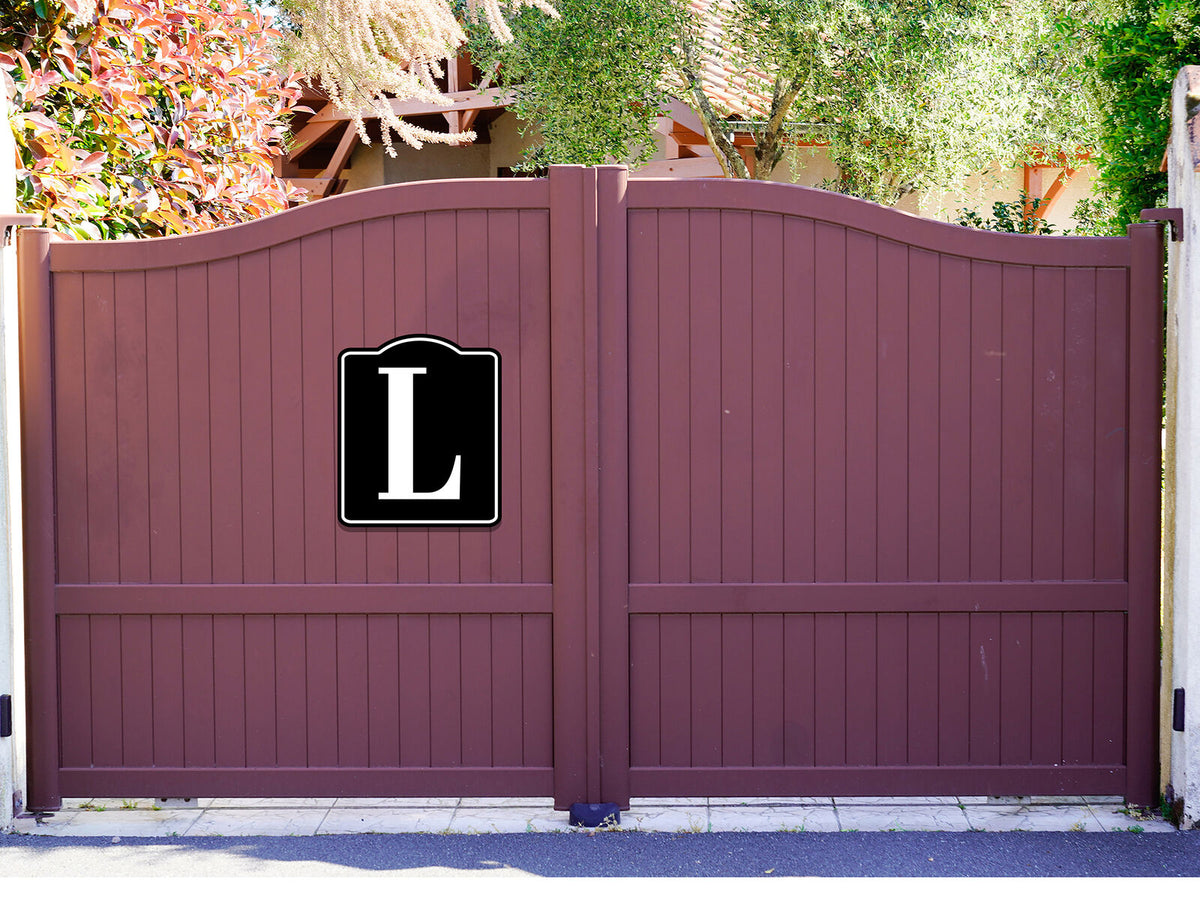 Letter L Bin Aisle Row Marker Label BLACK Aluminum Composite Sign
