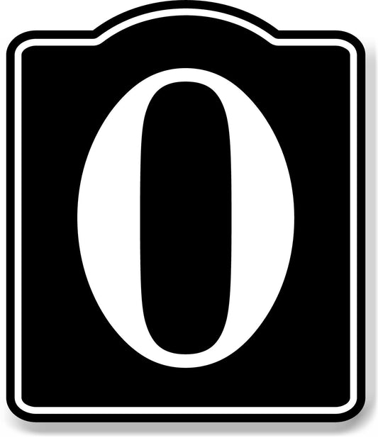 Letter O Bin Aisle Row Marker Label BLACK Aluminum Composite Sign