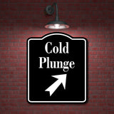 Cold Plunge 45 Degree Up Right Arrow BLACK Aluminum Composite Sign