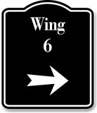 Wing 6 Right Arrow BLACK Aluminum Composite Sign