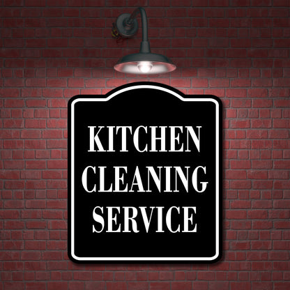 Kitchen Cleaning Service BLACK Aluminum Composite Sign