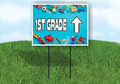 1ST GRADE STRAIGHT ARROW Yard Sign with Stand LAWN SIGN