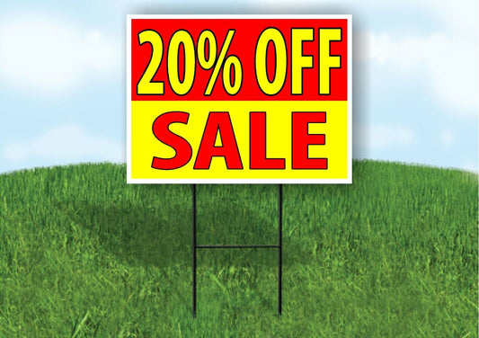 20% off SALE RED YELLOW Plastic Yard Sign ROAD SIGN with Stand