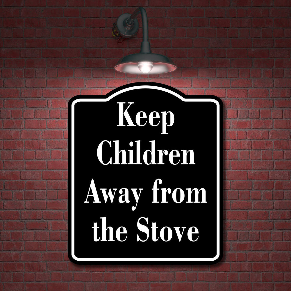 Keep Children Away from the Stove Child Safty BLACK Aluminum Composite Sign