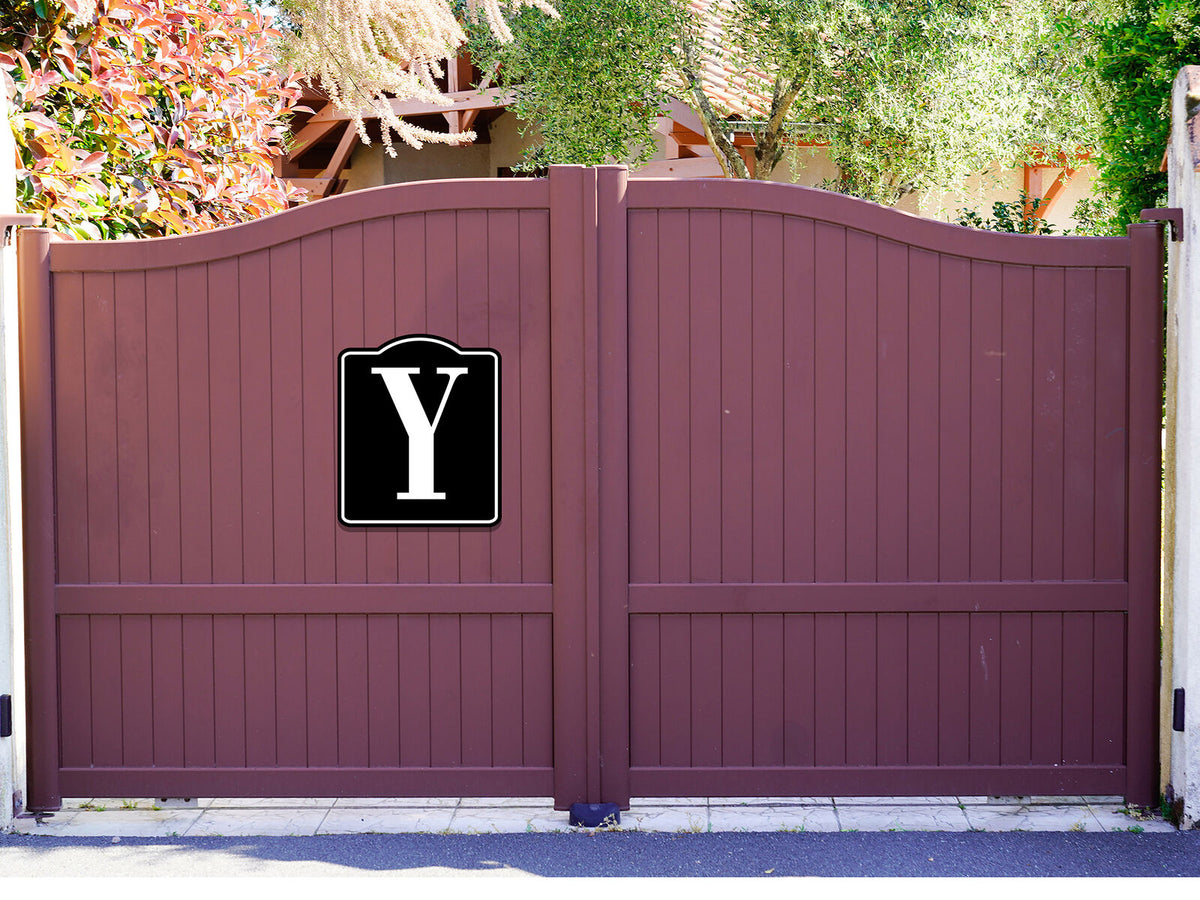 Letter Y Bin Aisle Row Marker Label BLACK Aluminum Composite Sign