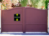 Welcome Upside Down Yellow Pineapple BLACK Aluminum Composite Sign