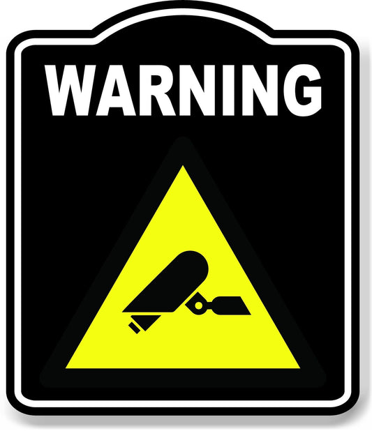 Warning Cameras Risk Caution OSHA Danger BLACK Aluminum Composite Sign