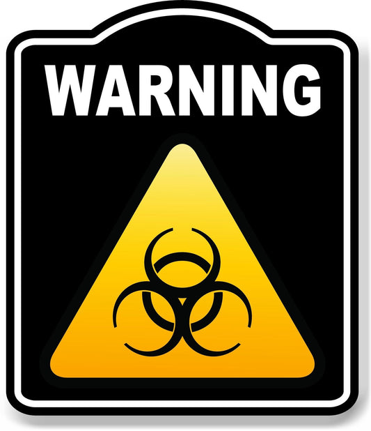 Warning Biohazard Caution OSHA Danger BLACK Aluminum Composite Sign