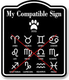 My Compatible Zodiac Sign Is A Dog BLACK Aluminum Composite Sign