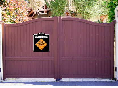 Warning_Blasting_Agents_Orange_OSHA_Danger_BLACK Aluminum Composite Sign